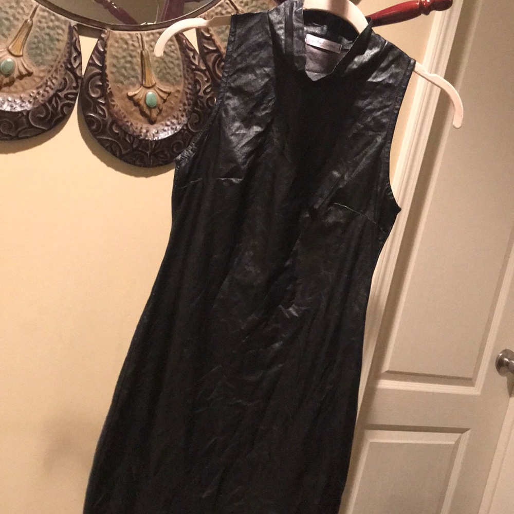 Noir faux leather dress